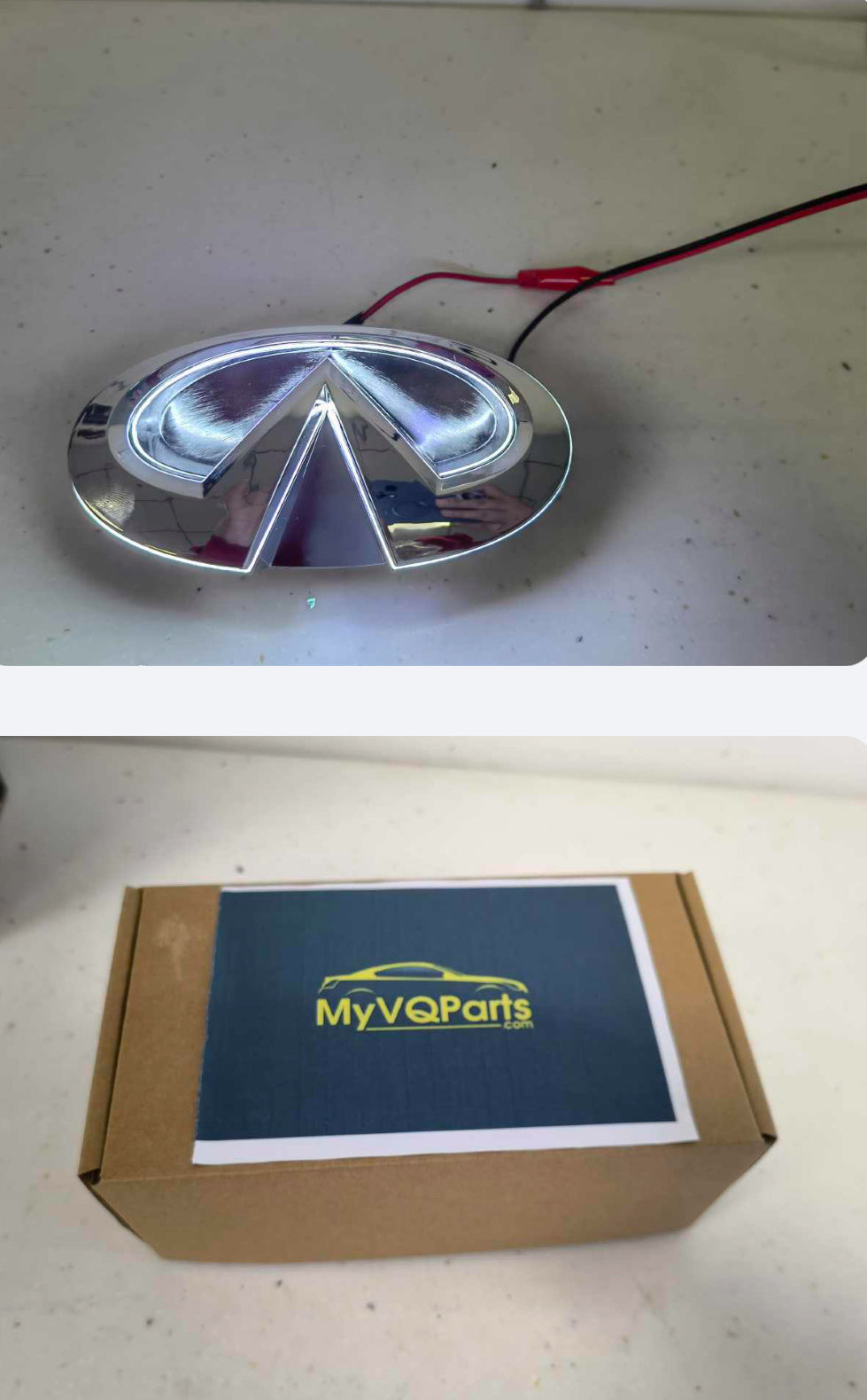MyVQParts G37 Coupe & Sedan LED Emblem - Cool White, RGB, & Carbon Fiber