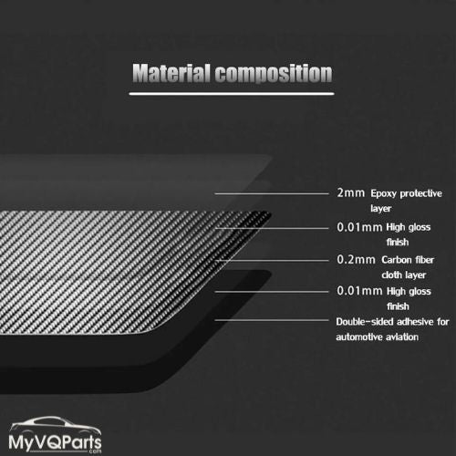 MyVQParts 3Pcs Carbon Fiber Interior Overhead Light Cover Trim For Nissan 350Z 2003-2009