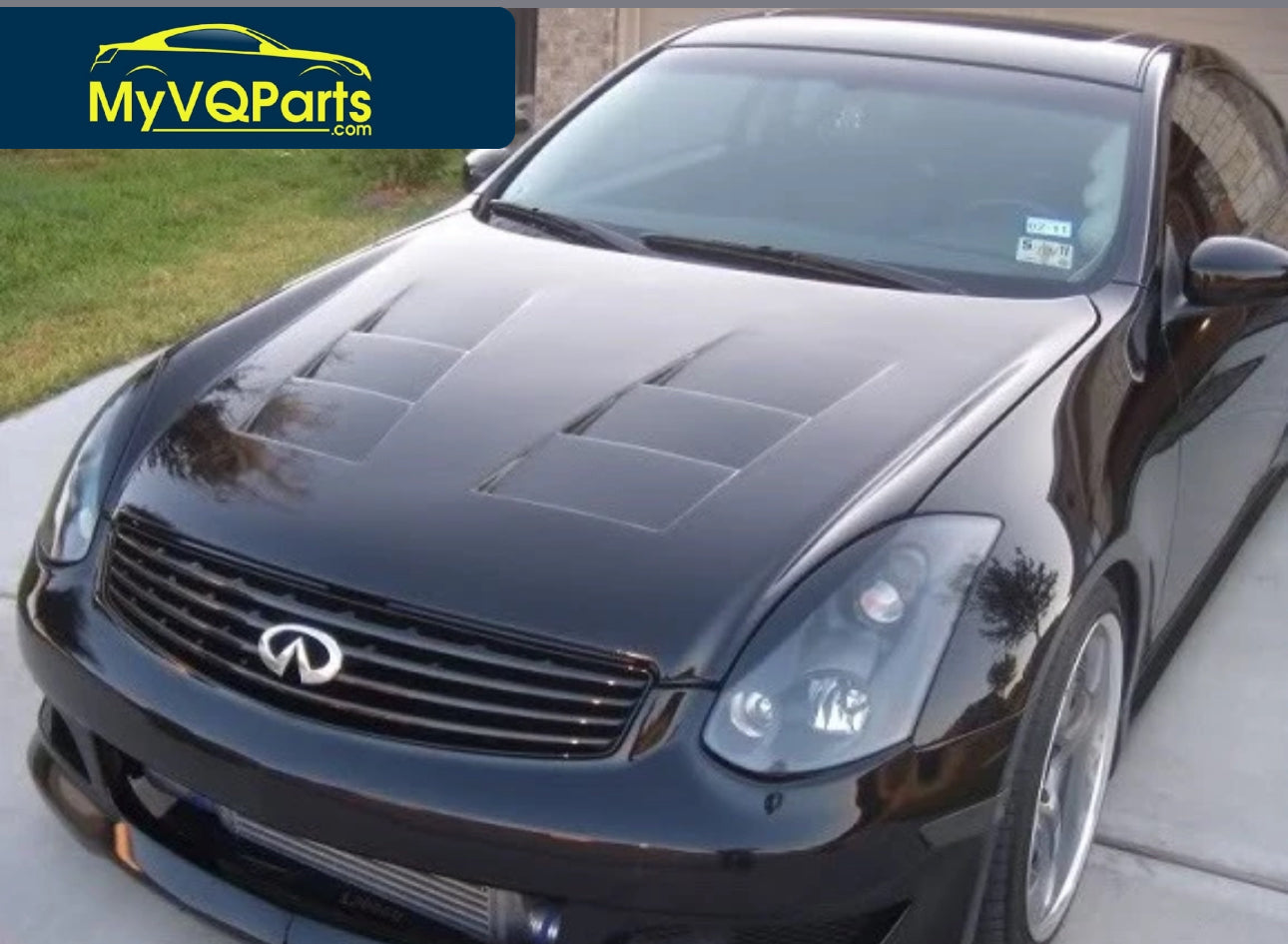 2003–2007 G35 Coupe Carbon Fiber Hood – Square Vent Style