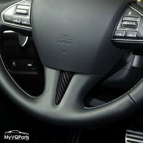 MyVQParts 2x Carbon Fiber Steering Wheel +Gear Shift Knob Head Trim For Infiniti Q50 14-17