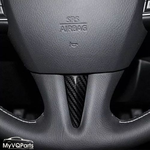 MyVQParts 2x Carbon Fiber Steering Wheel +Gear Shift Knob Head Trim For Infiniti Q50 14-17