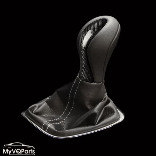 MyVQParts 2x Carbon Fiber Steering Wheel +Gear Shift Knob Head Trim For Infiniti Q50 14-17