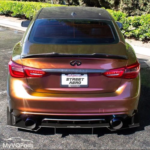 MyVQParts 14-22 Infiniti Q50 Rear Luggage Lid Nameplate Emblem Badge Logo Gloss Black