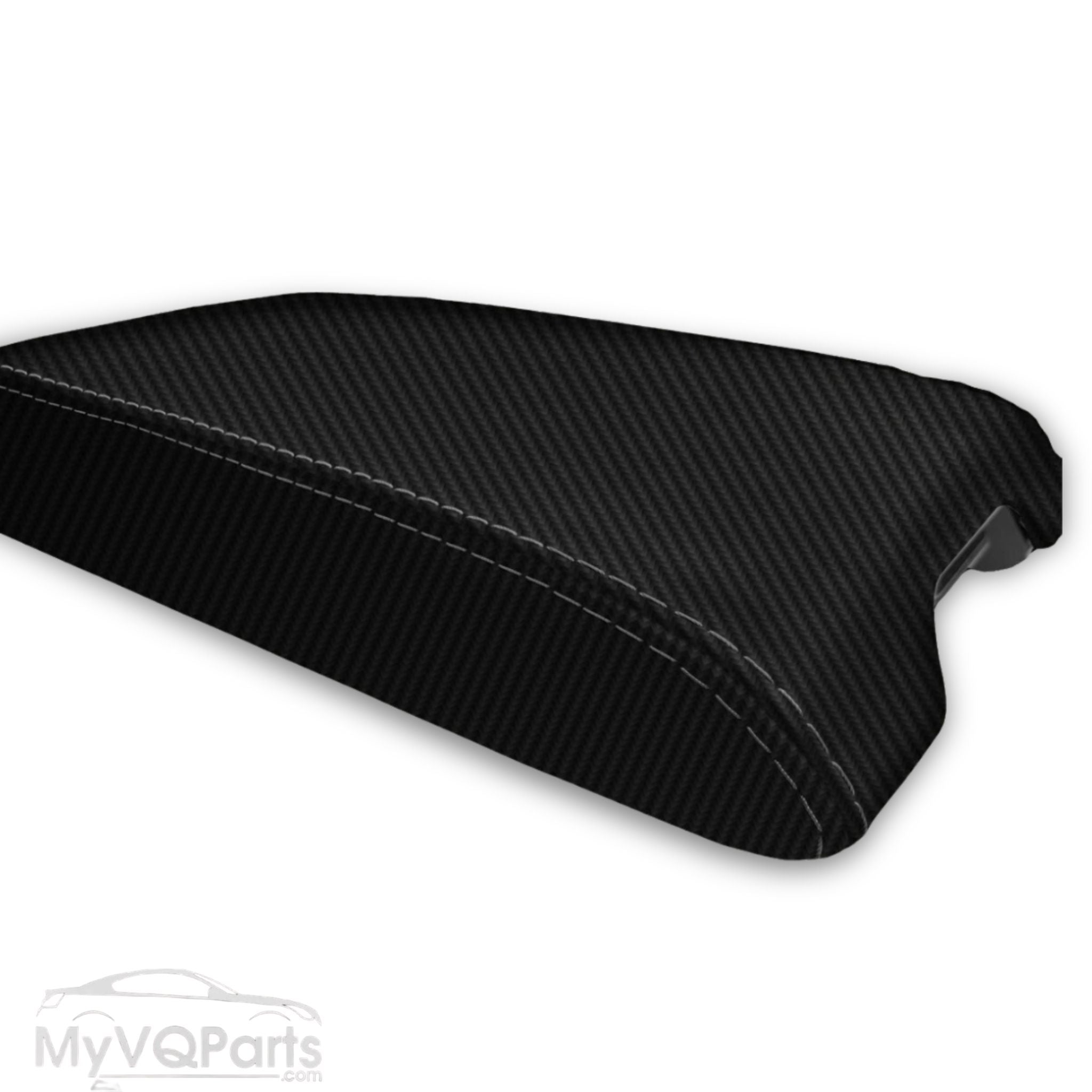 MyVQParts Console Lid Cover Carbon Fiber Style for Infiniti G35 Coupe 2002-2007 Custom Stitch