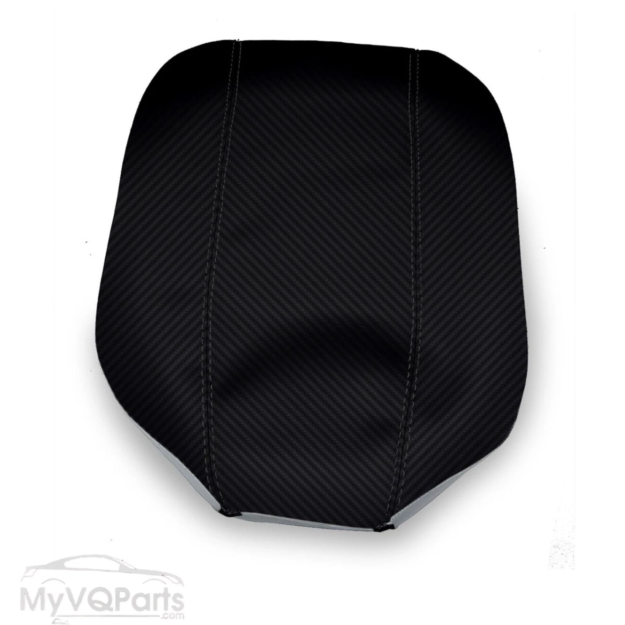 MyVQParts Console Lid Cover Carbon Fiber Style for Infiniti G35 Coupe 2002-2007 Custom Stitch