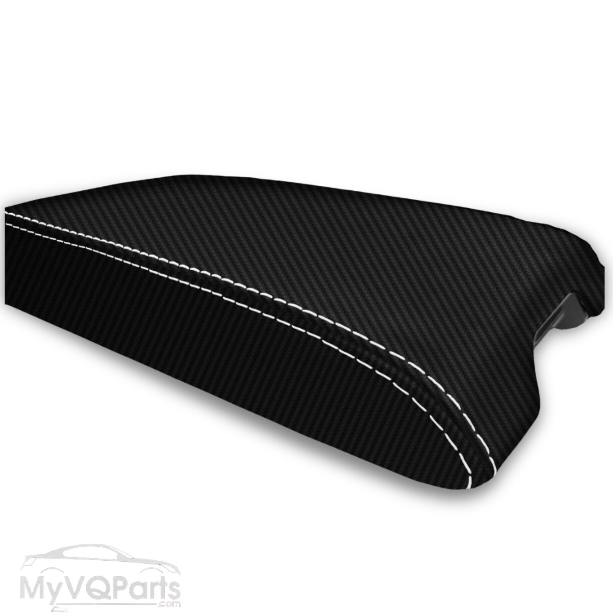 MyVQParts Console Lid Cover Carbon Fiber Style for Infiniti G35 Coupe 2002-2007 Custom Stitch