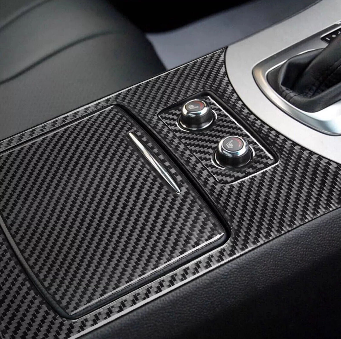 5Pcs Real Carbon Fiber Gear Shift Panel Cover Set For Infiniti G35 G37 2007-2010
