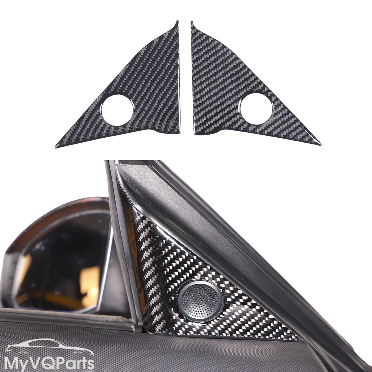 MyVQParts Carbon Fiber Interior A Pillar Trim Panel Fits For Nissan 350Z 2003-2006