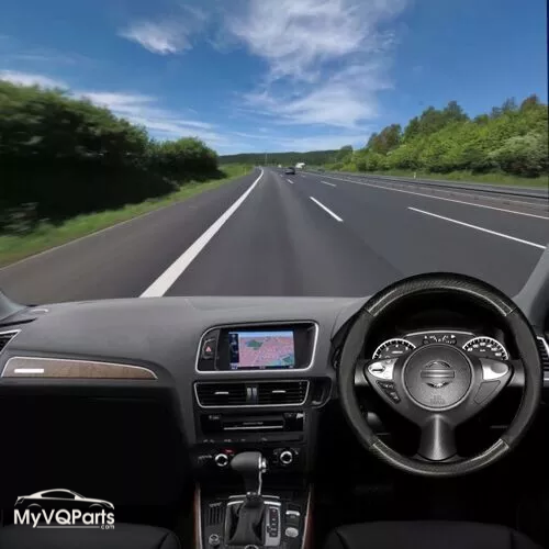 MyVQParts 15-Inch Carbon Fiber & Black Leather Steering Wheel Cover for Nissan 370z