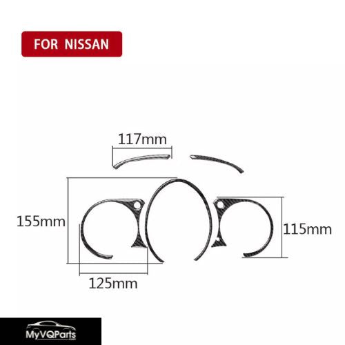 MyVQParts 17Pcs Carbon Fiber Interior Full Set Kit Cover Trim For Nissan 370Z 2009-2020