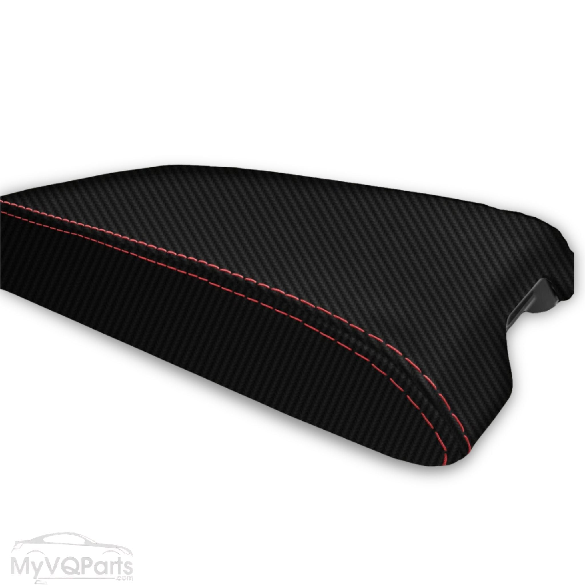 MyVQParts Console Lid Cover Carbon Fiber Style for Infiniti G35 Coupe 2002-2007 Custom Stitch