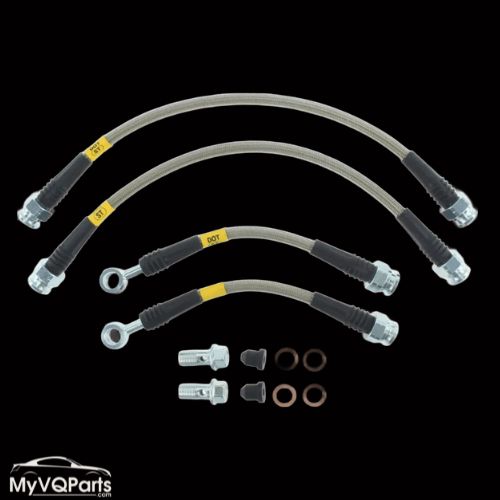 MyVQParts Stainless Steel Front Brake Line Kit for Infiniti 07-08 G35 08-13 G37 09-19 370Z