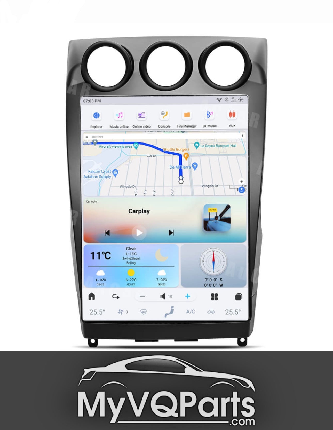 MyVQParts 14 inch Tesla Style Screen for 2003-2008 350z with Apple CarPlay & Android Auto
