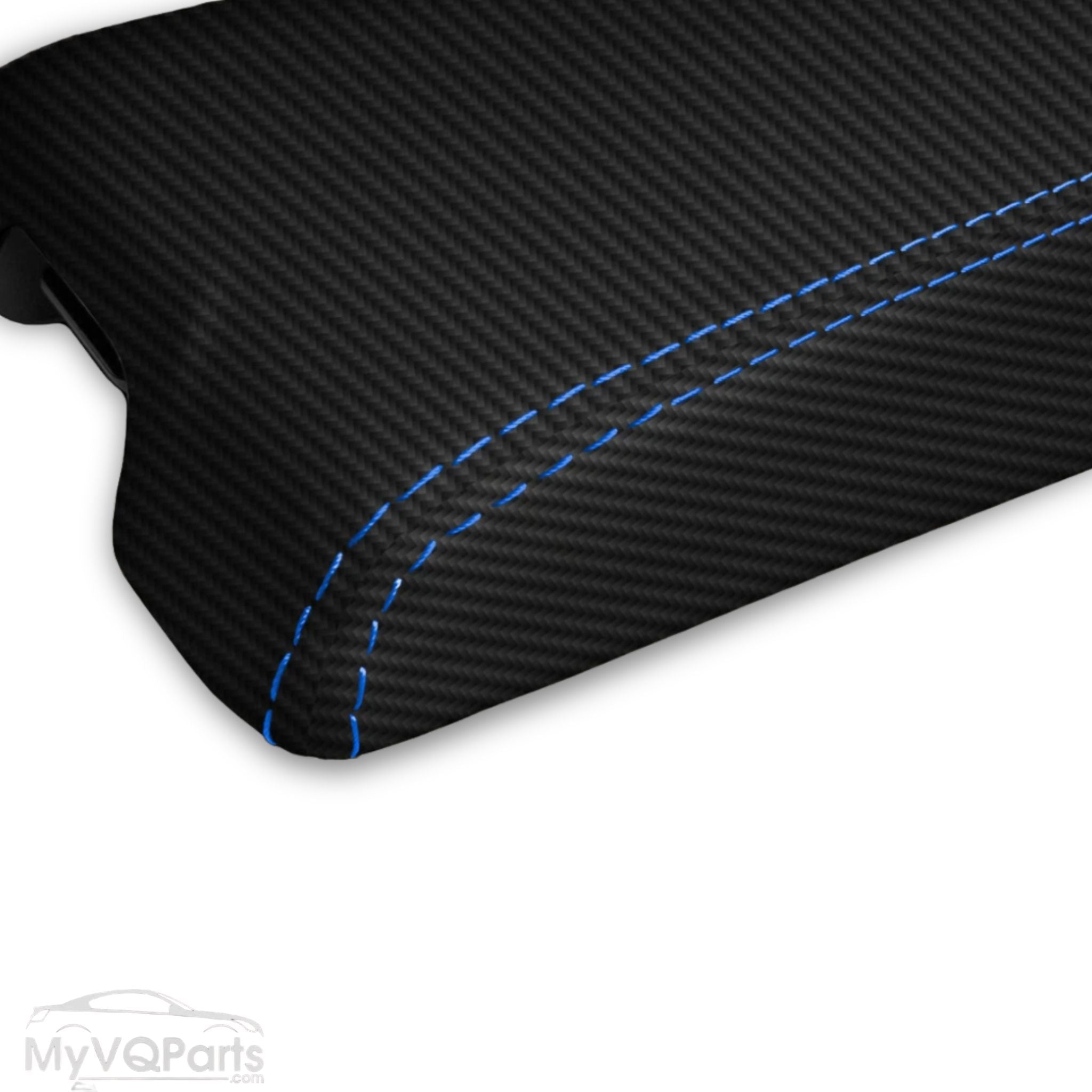 MyVQParts Console Lid Cover Carbon Fiber Style for Infiniti G35 Coupe 2002-2007 Custom Stitch