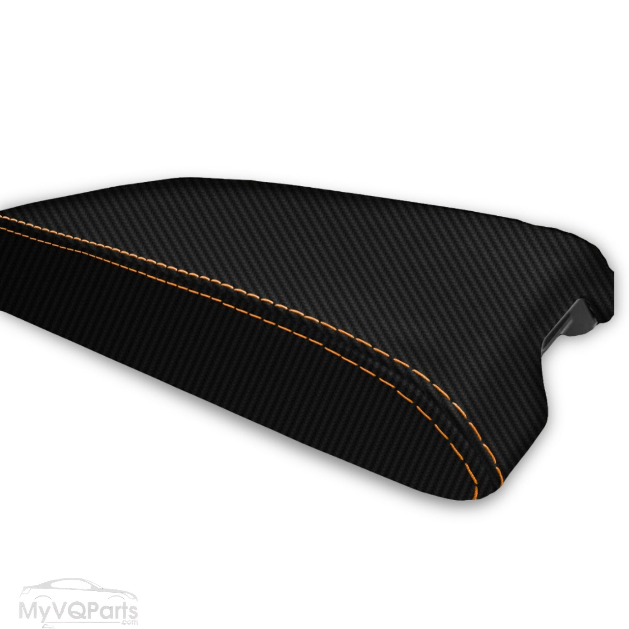 MyVQParts Console Lid Cover Carbon Fiber Style for Infiniti G35 Coupe 2002-2007 Custom Stitch