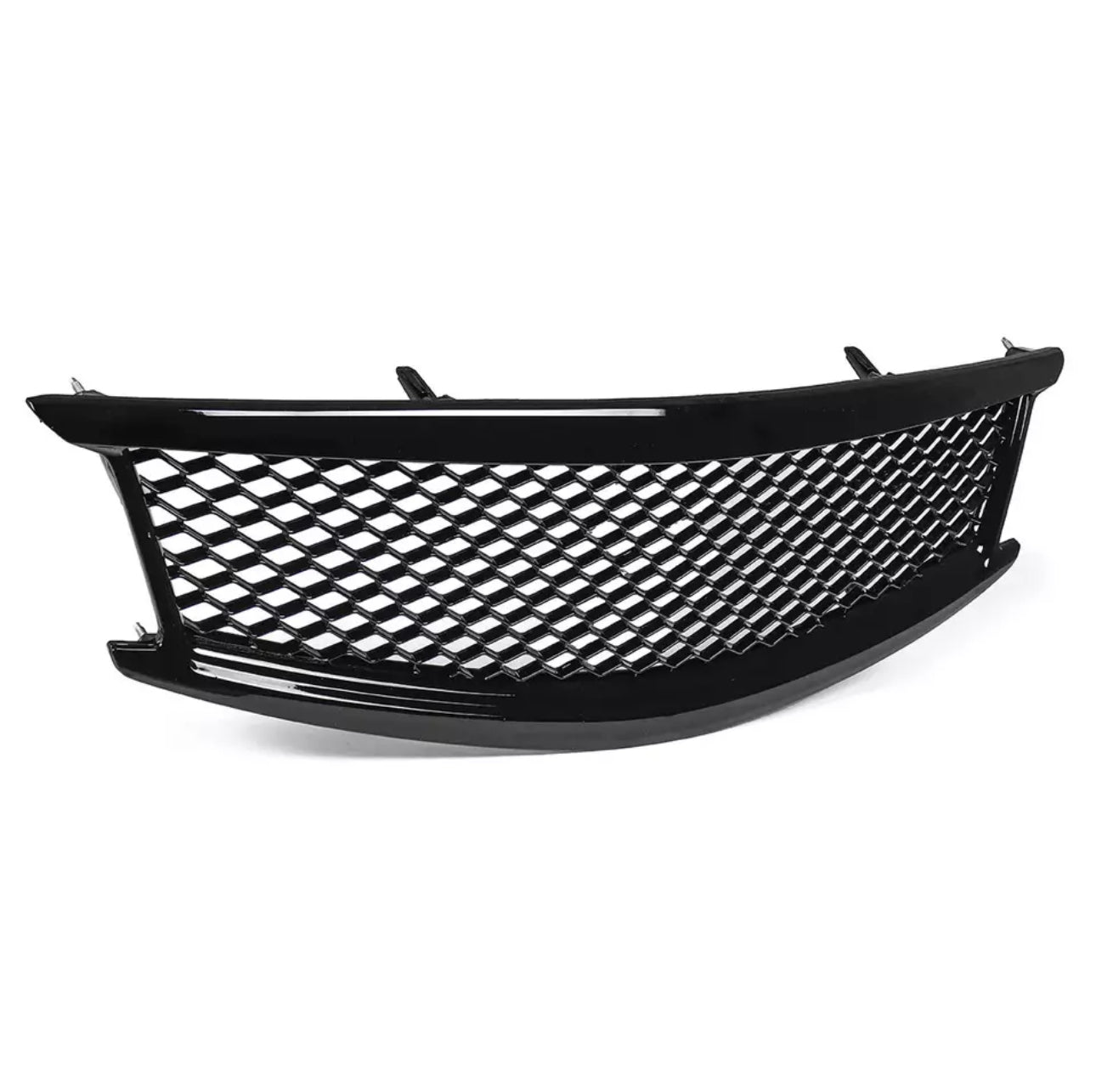 MyVQParts Infiniti G37 S Skyline Sedan 2010-2014 Front Bumper Grill - Upper Diamond Mesh Grille (Gloss Black)