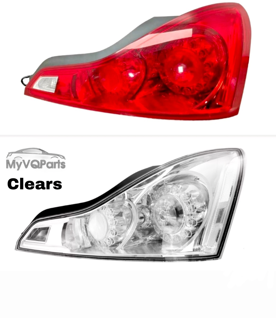 MyVQParts G37 Clears G37 Coupe Premium Clear Taillights (2008-2015)