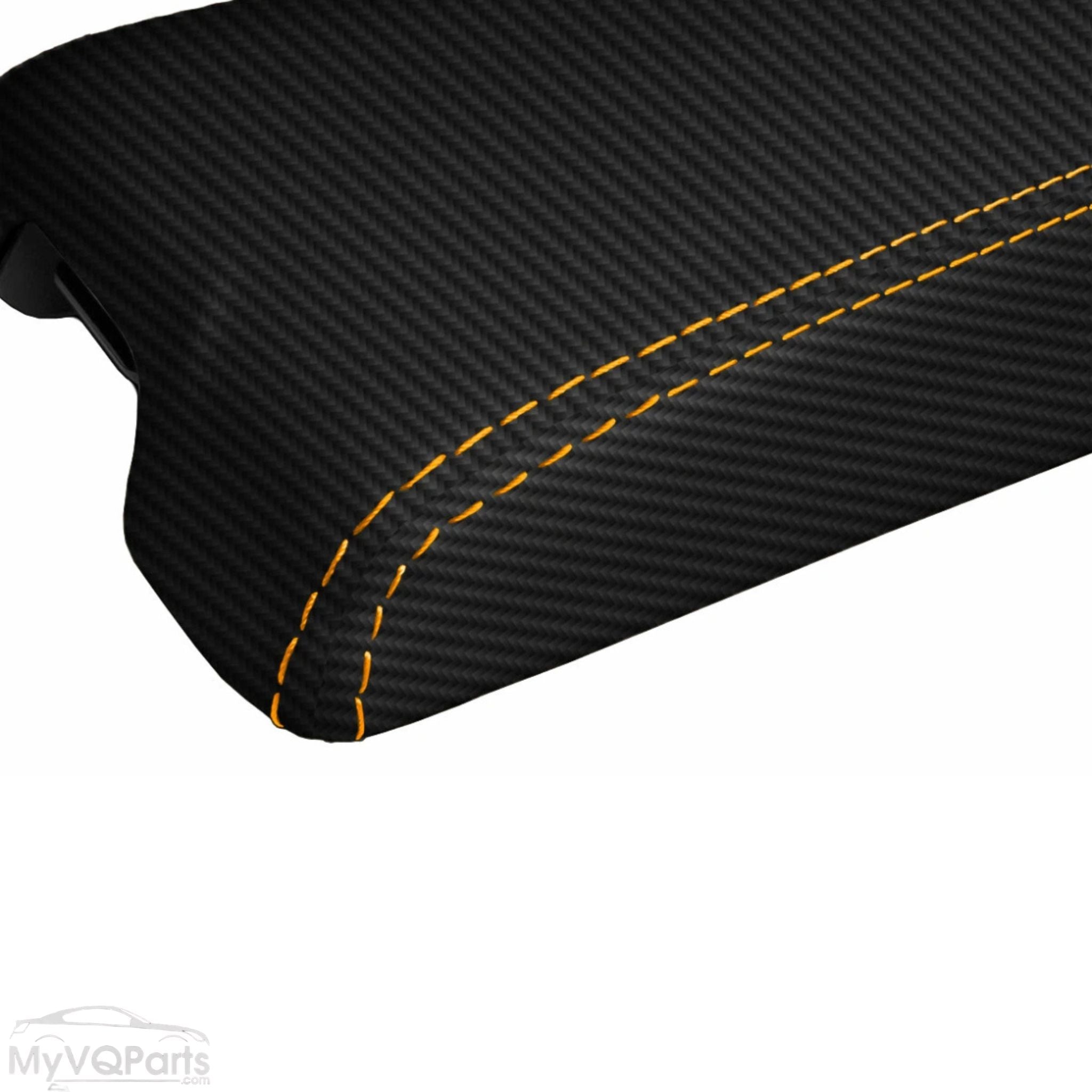 MyVQParts Console Lid Cover Carbon Fiber Style for Infiniti G35 Coupe 2002-2007 Custom Stitch