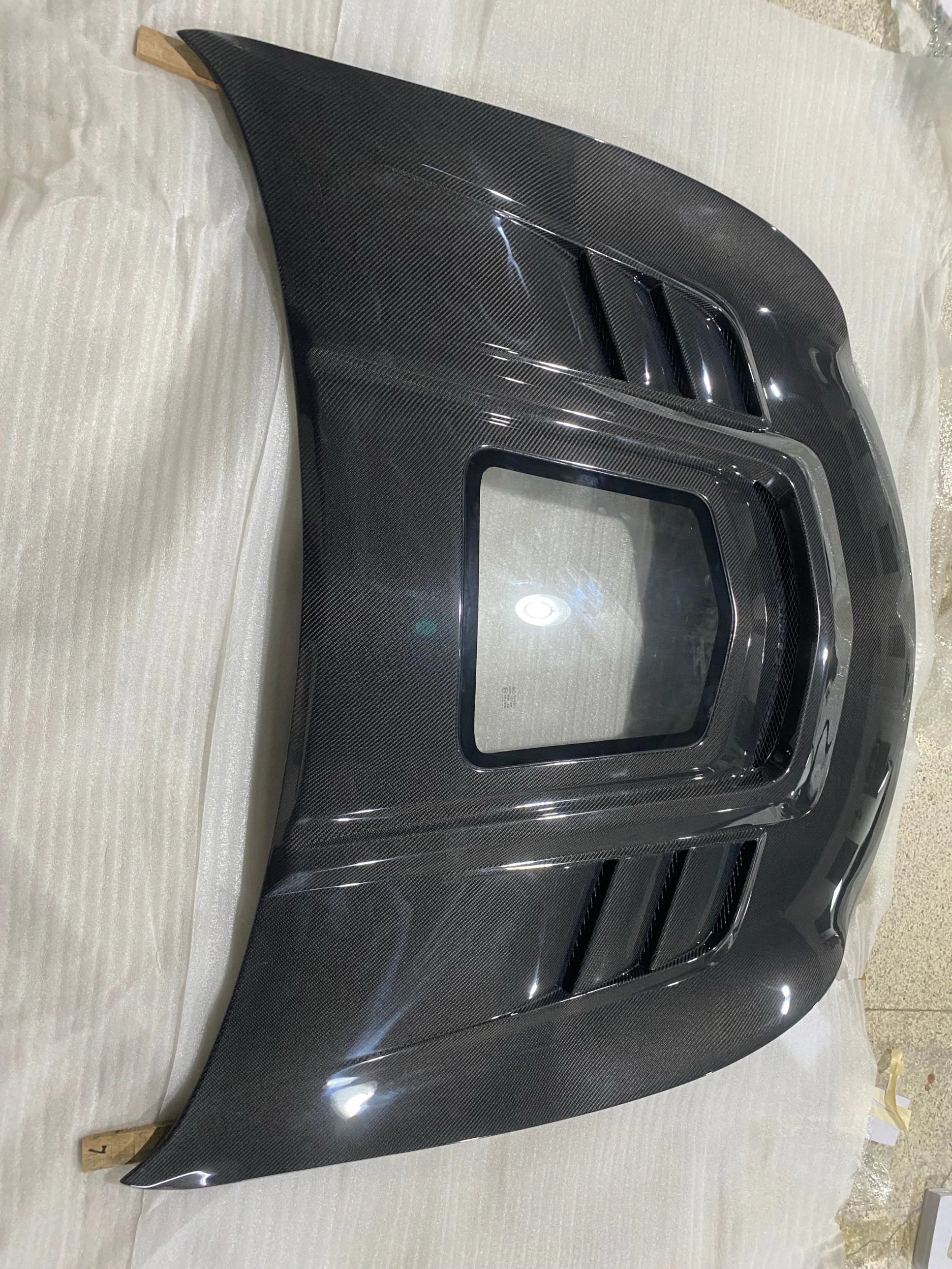 G37 Full Carbon Fiber Hood – Tempered Glass Engine View Window + Vented Design (New Style)