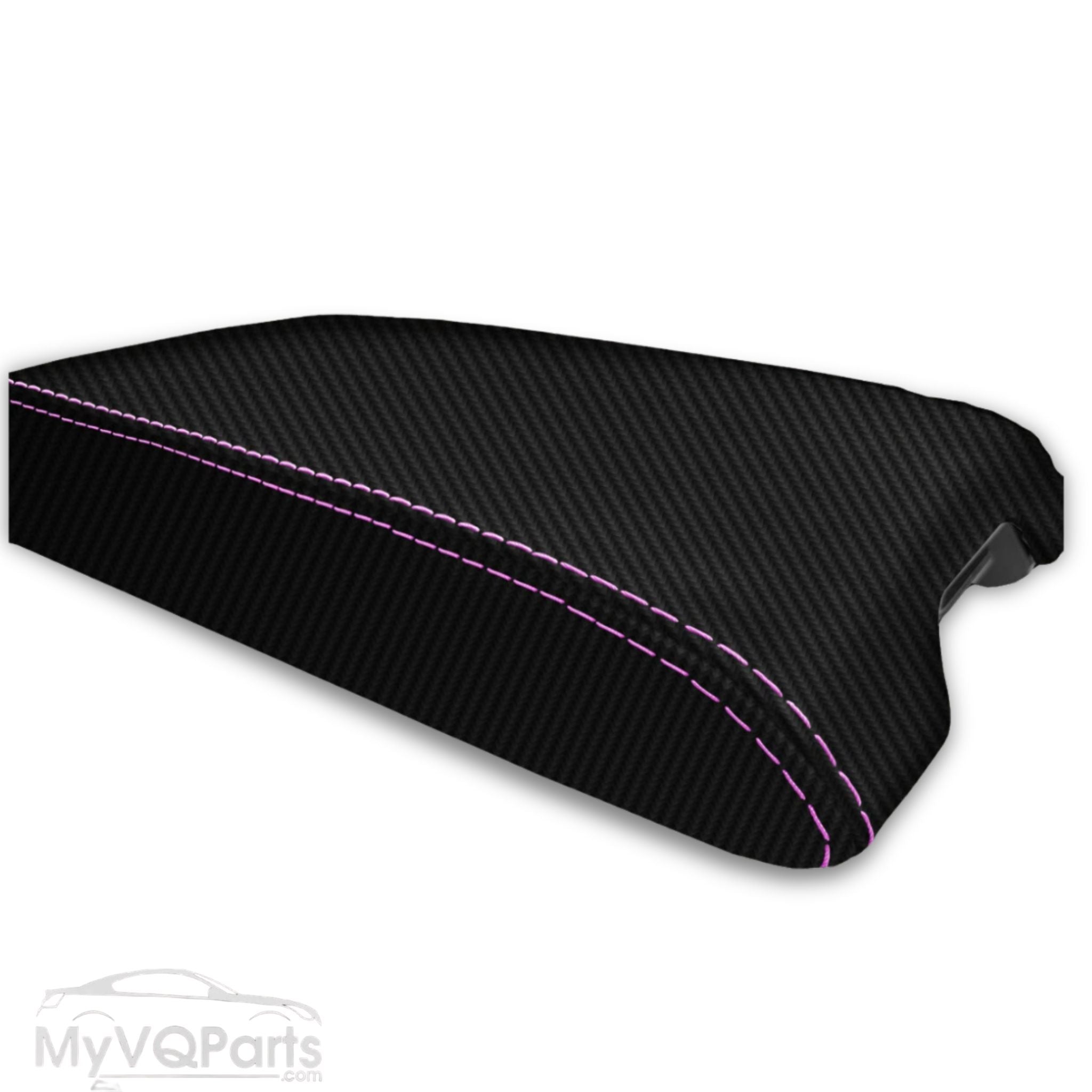 MyVQParts Console Lid Cover Carbon Fiber Style for Infiniti G35 Coupe 2002-2007 Custom Stitch