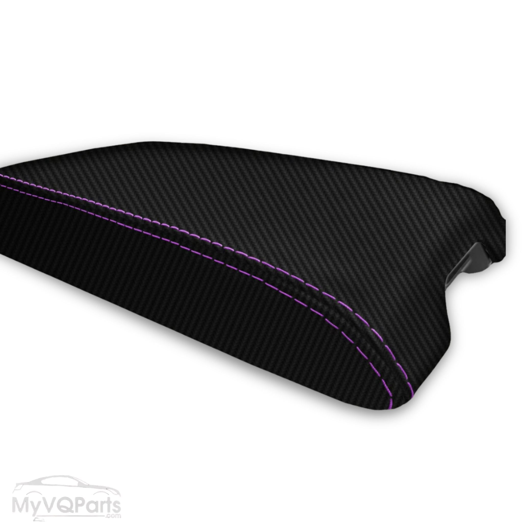 MyVQParts Console Lid Cover Carbon Fiber Style for Infiniti G35 Coupe 2002-2007 Custom Stitch