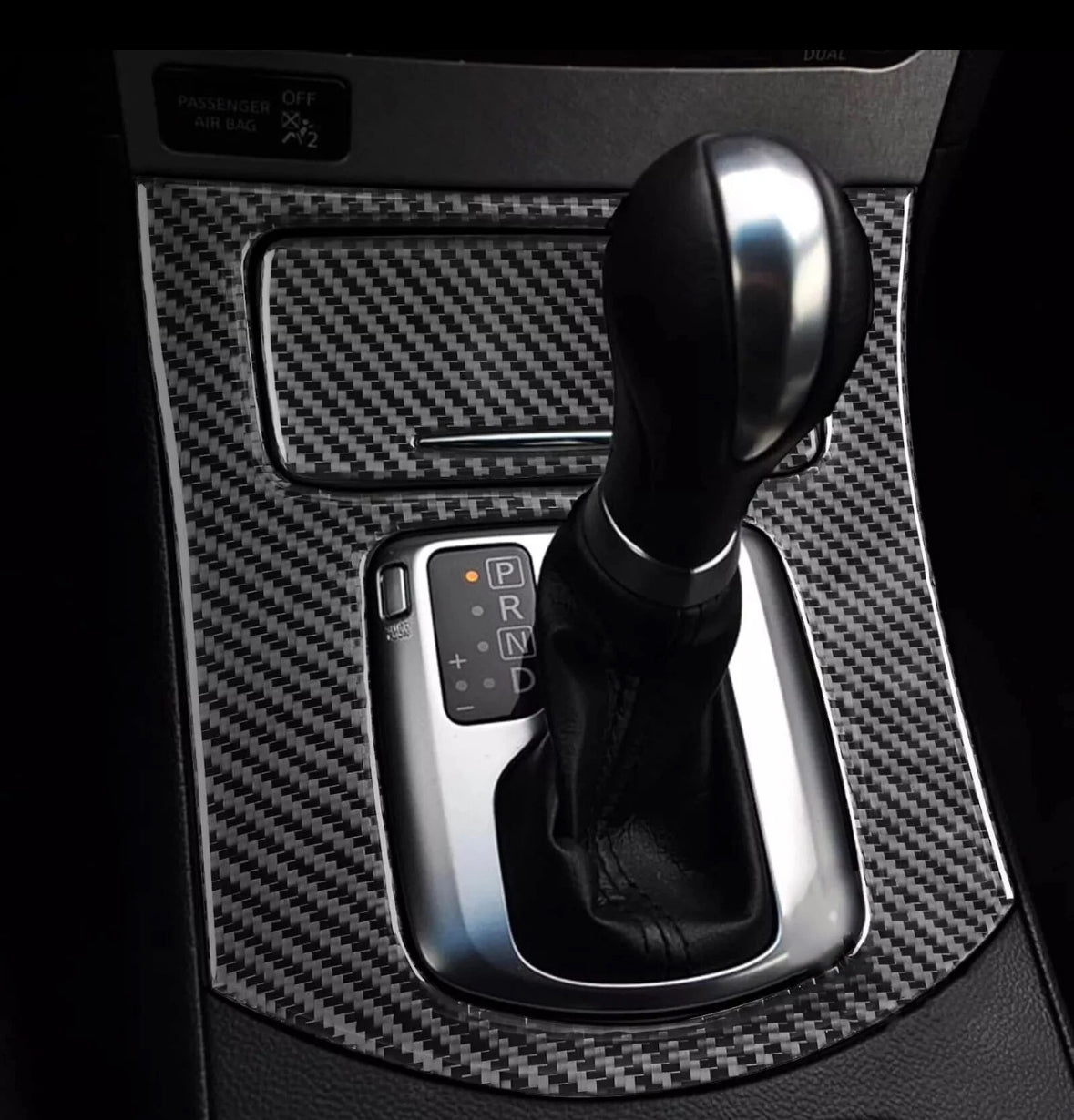 5Pcs Real Carbon Fiber Gear Shift Panel Cover Set For Infiniti G35 G37 2007-2010