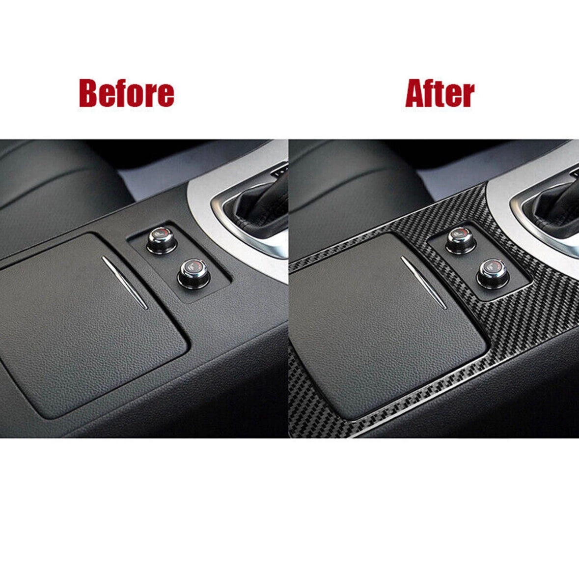 Carbon Fiber Car Gear Shift Storage Box Cover Trim For 2008-2013 Infiniti G37