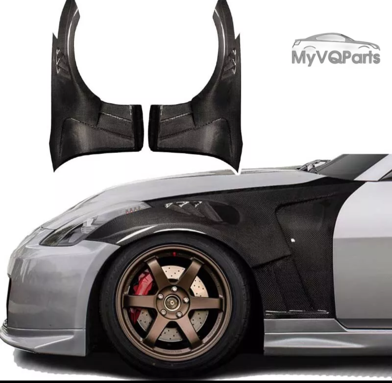 MyVQParts V2 Vented style Carbon Fiber Front Fenders for Nissan 350z (2003-2007)