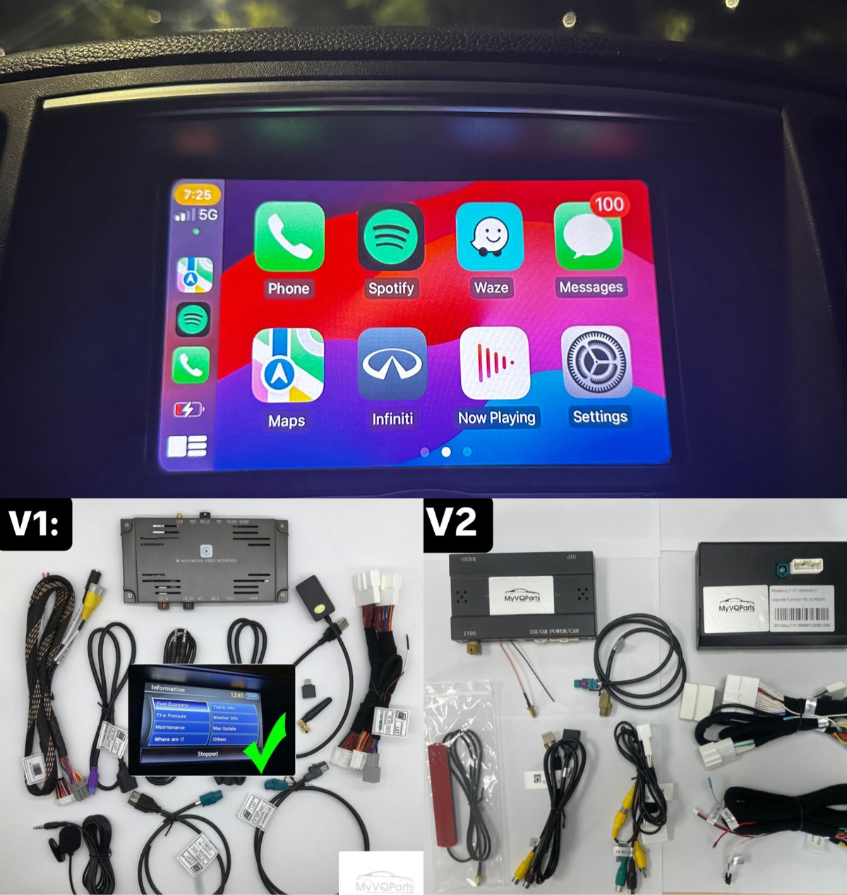 MyVQParts Apple CarPlay/Android Auto Module for G37, 370Z, Q50, Q60 GTR & Other Infiniti/Nissan Models