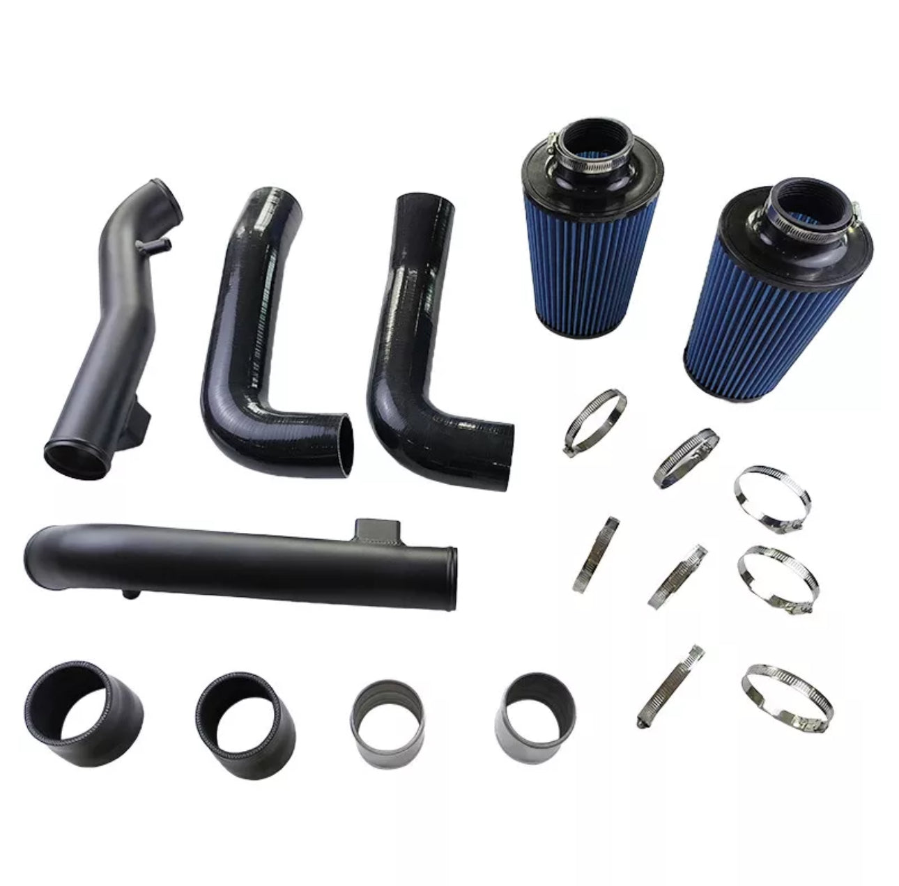 Dual front mount Cold Air Black Intake Kit+Blue Air Filter for 09-20 370Z/09-13 G37 3.7L V6