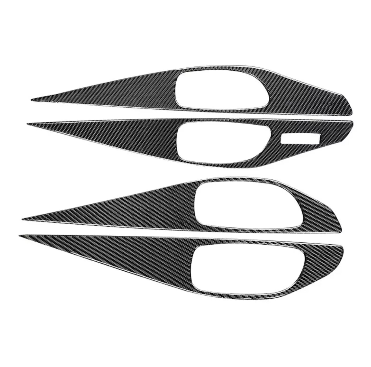 Carbon Fiber Black Interior Door Panel Cover Trim For Infiniti Q50 2014-2020