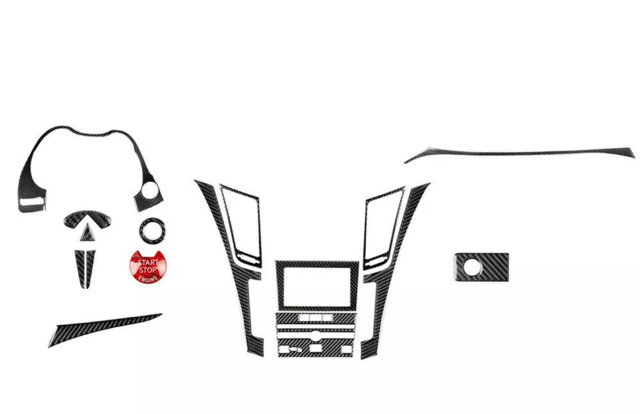 Real Carbon Fiber Interior Kit Decor Set Cover for Infiniti Q50 Q60 2014-2023x16