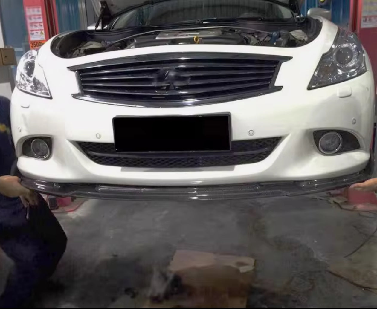 G37 Sedan Full Real Carbon Fiber Front Lip
