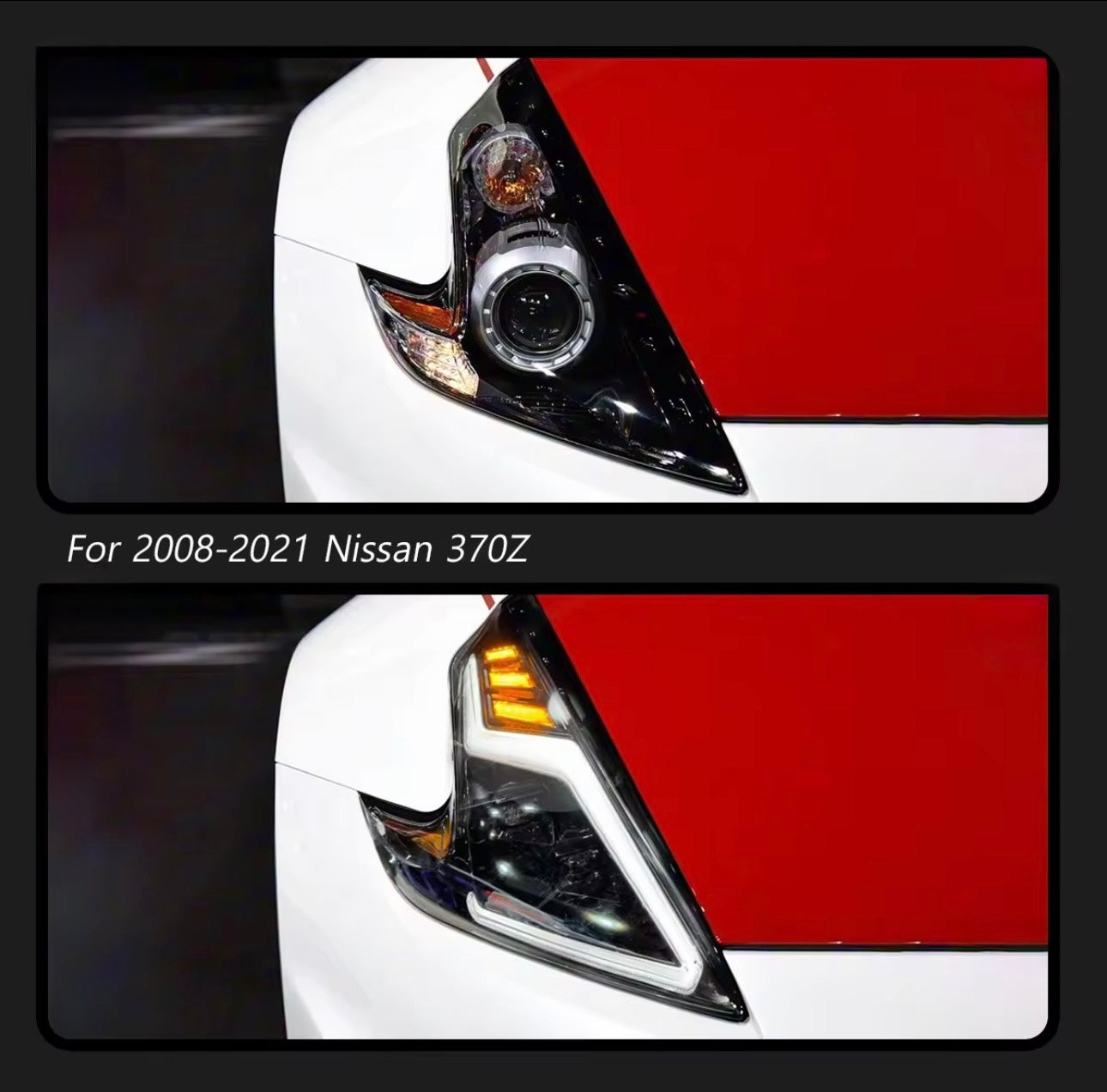 MyVQParts Rex Style Sequential LED Headlights for 2008–2021 Nissan 370Z Z34 - photo 3 - MyVQParts