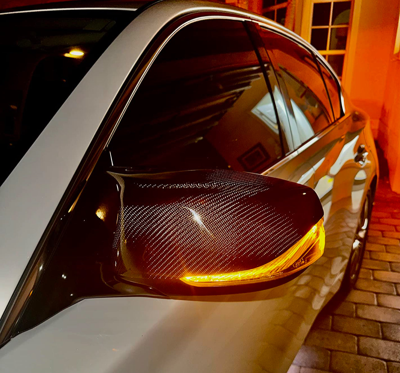 MyVQParts V1 M Style Real Carbon Fiber Side Mirror Cover Caps for 2014-2022 Infiniti Q50/Q60