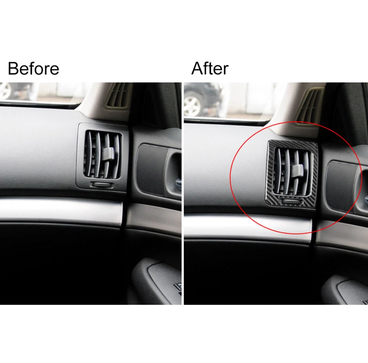 2pcs Carbon Fiber Side AC Air Vent Sticker Trim For INFINITI G37 2010-13 Coupe & Sedan