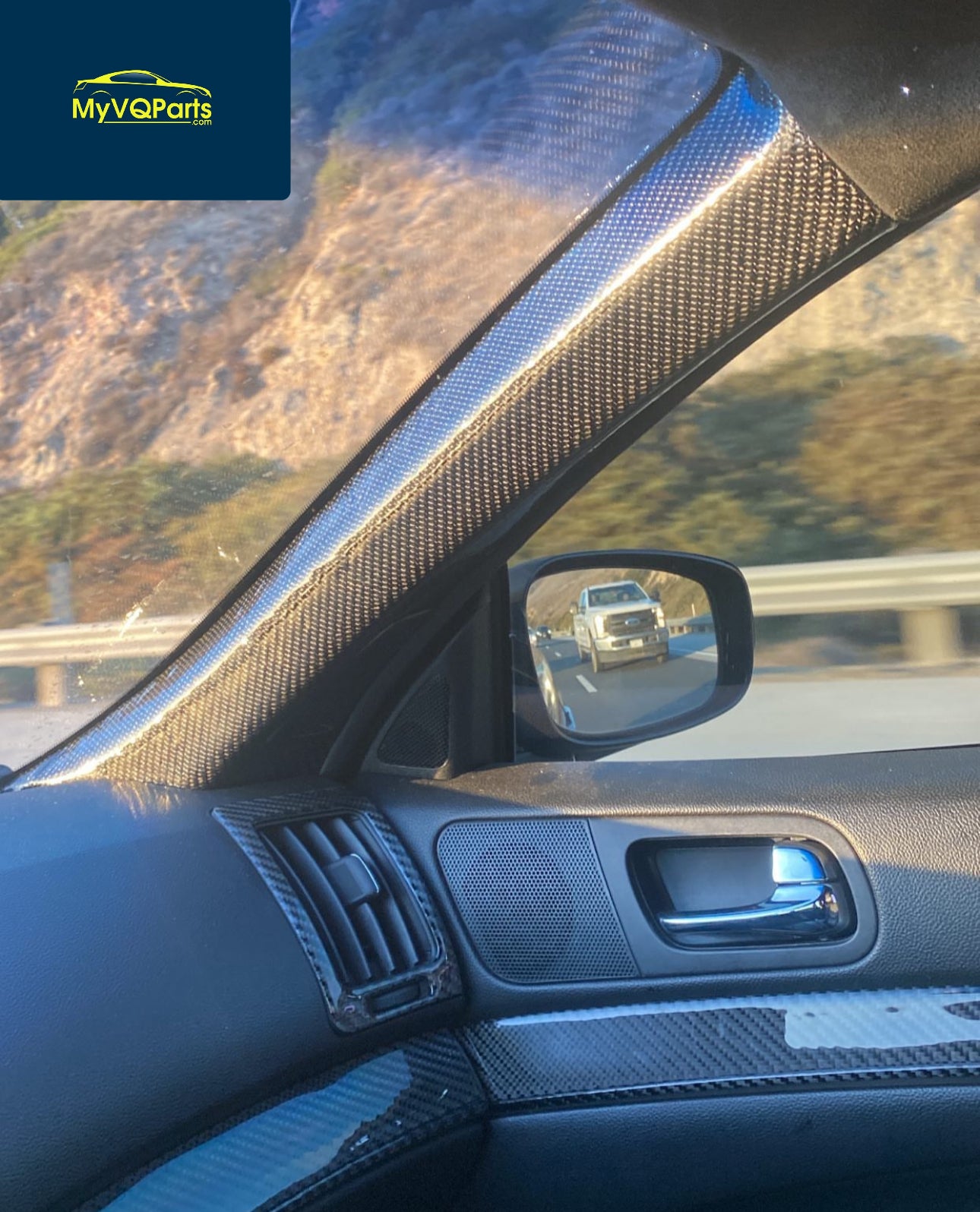 Custom Carbon fiber overlaid A pillars for G37 Coupe & G37/G35 Q40 Sedan 2007-2015