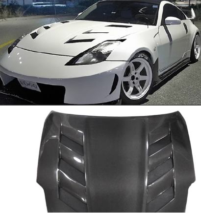 MyVQParts 2003-2008 350z Vented Full Carbon Fiber Hood