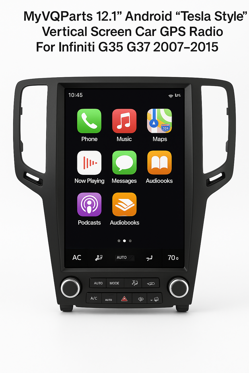 MyVQParts 12.1" Android “Tesla Style” Vertical Screen Car GPS Radio For Infiniti G35 G37 2007-2015