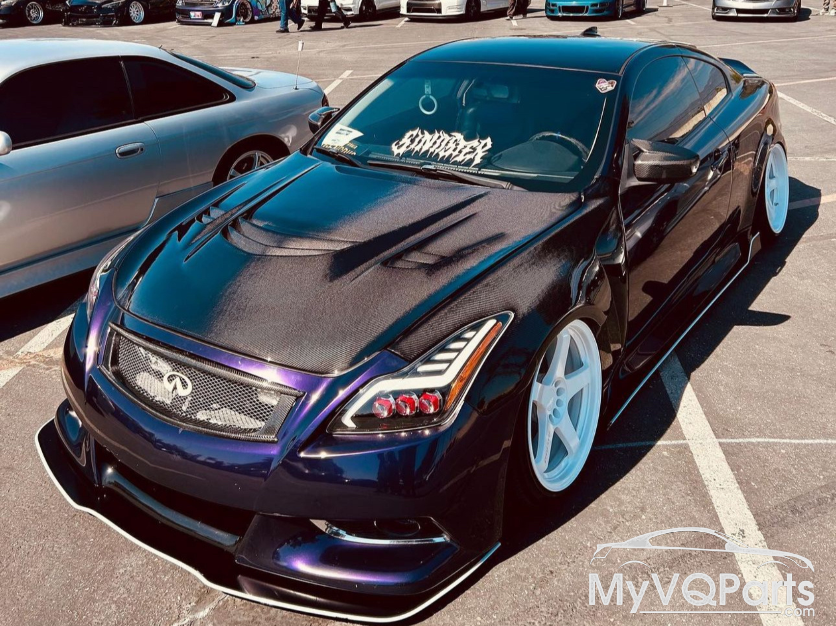 MyVQParts V2 G37 Coupe & Sedan Ground Attack Carbon Fiber Vented Hood