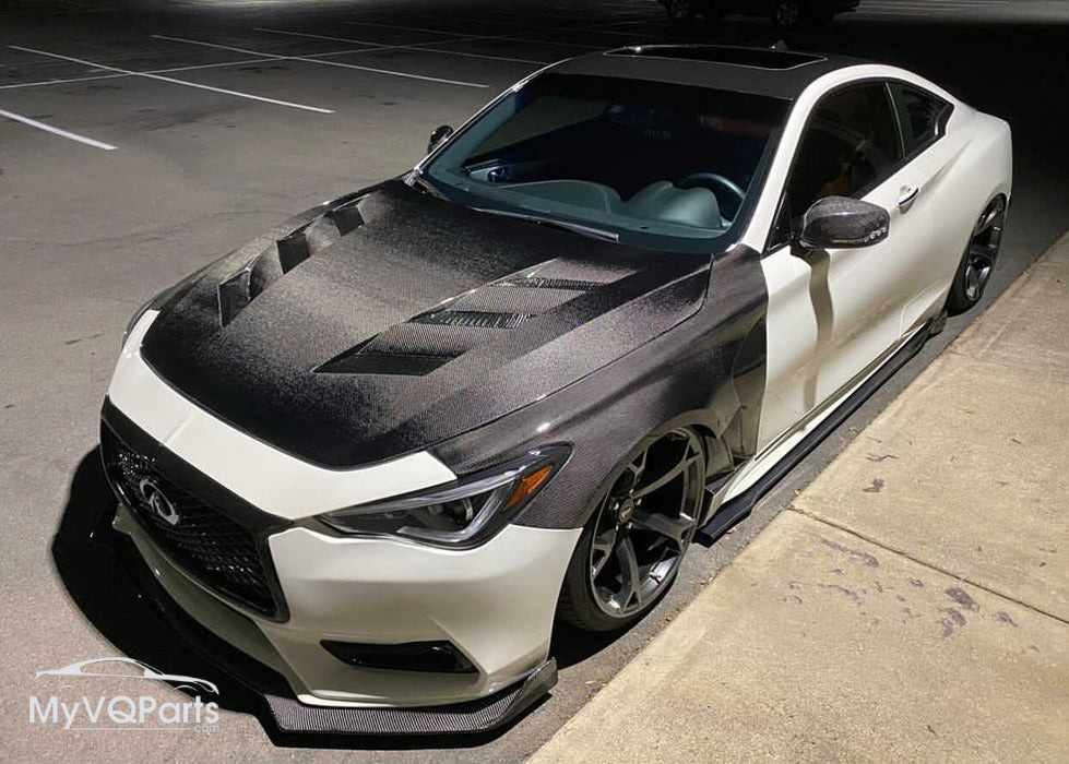 MyVQParts Q60 Full Carbon Fiber Vented Hood