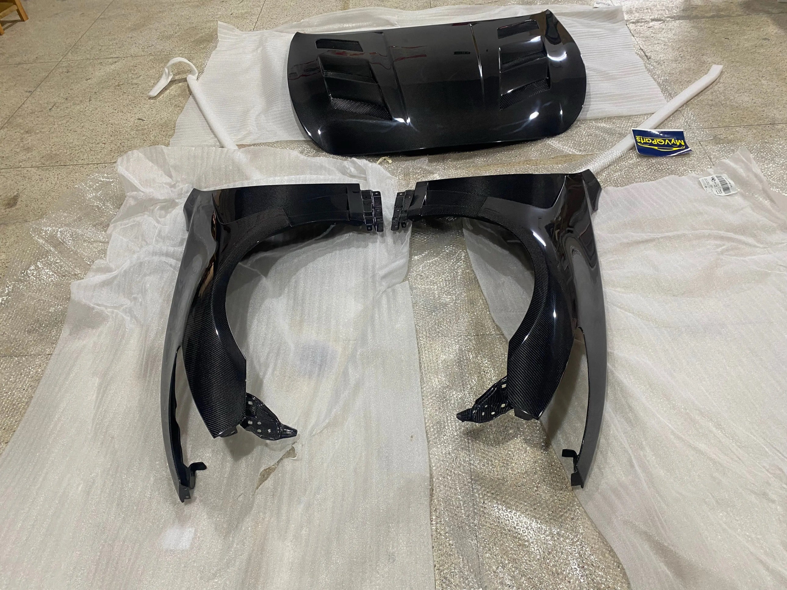 MyVQParts G37 Coupe V1 Combo Package – V1 Carbon Hood + V1 Carbon Fenders