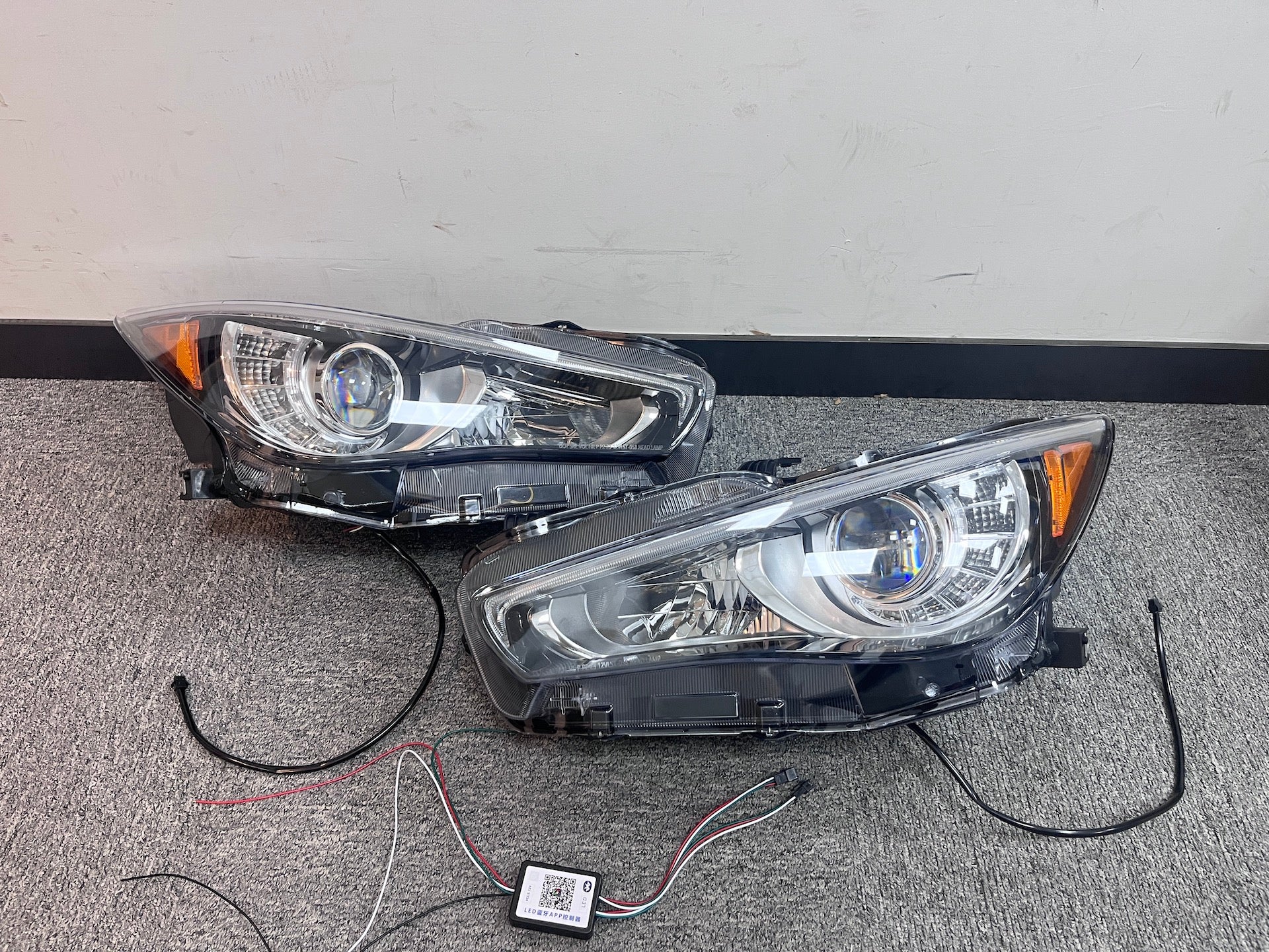 Infiniti Q50 RGB LED Headlights (2014–2023) – Factory Sealed Custom Color Changing Headlight Upgrade