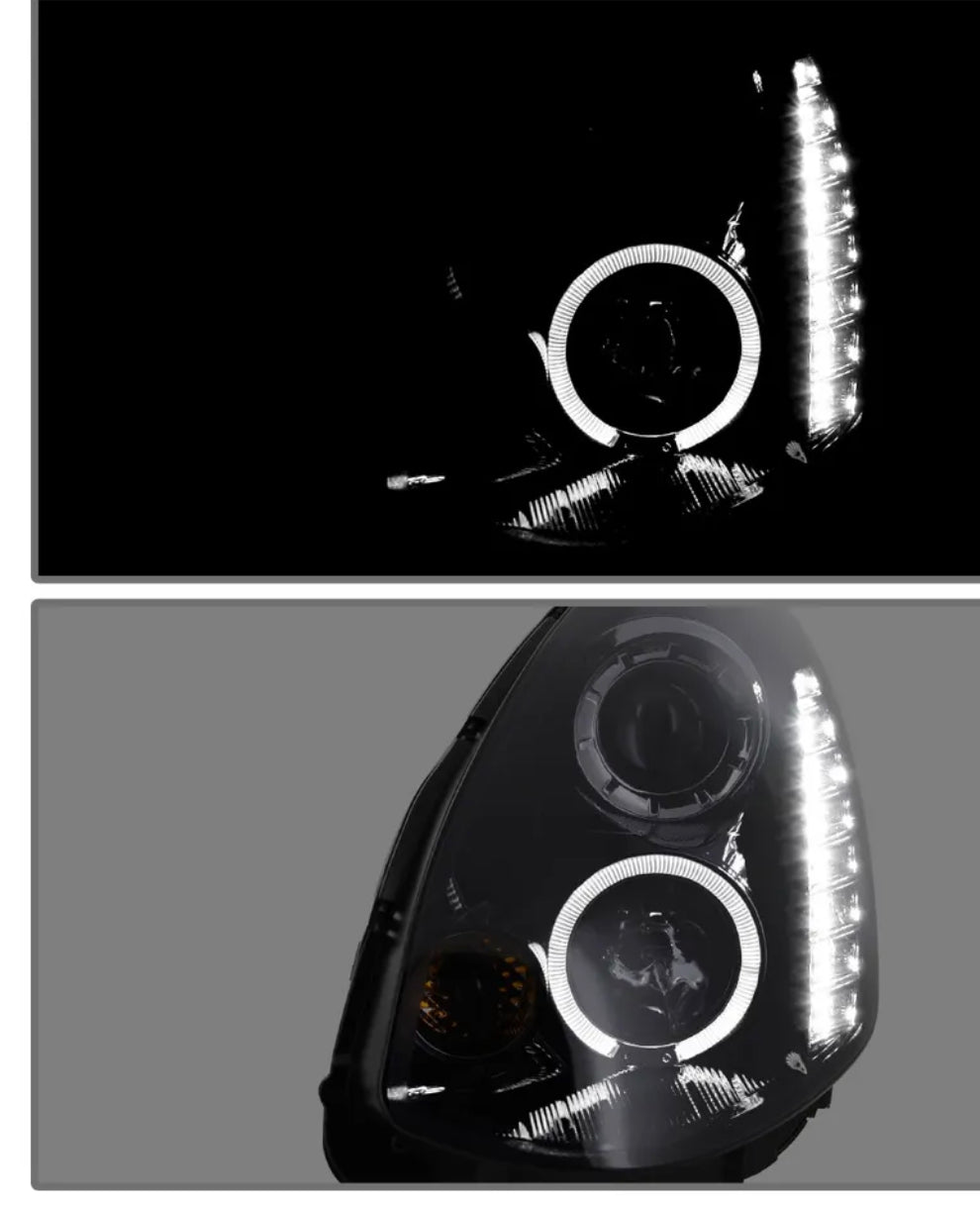 2005-2006 Infiniti G35 Sedan Halo LED Projector Headlights Head Lamps