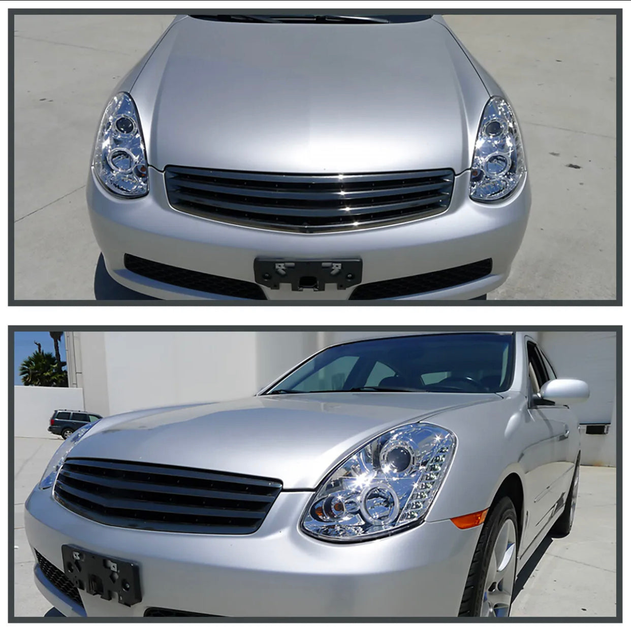 2005-2006 Infiniti G35 Sedan Halo LED Projector Headlights Head Lamps