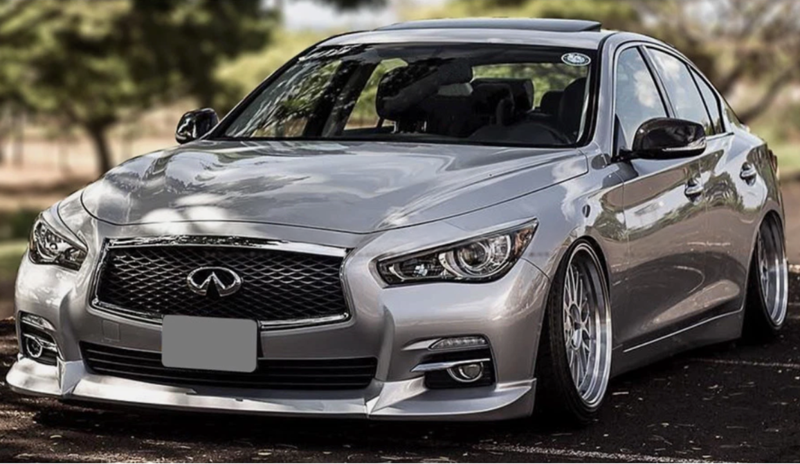 MyVQParts 2014-2017 Infiniti Q50 Base Premium JDM NIS-Type Front Bumper Lip Splitter