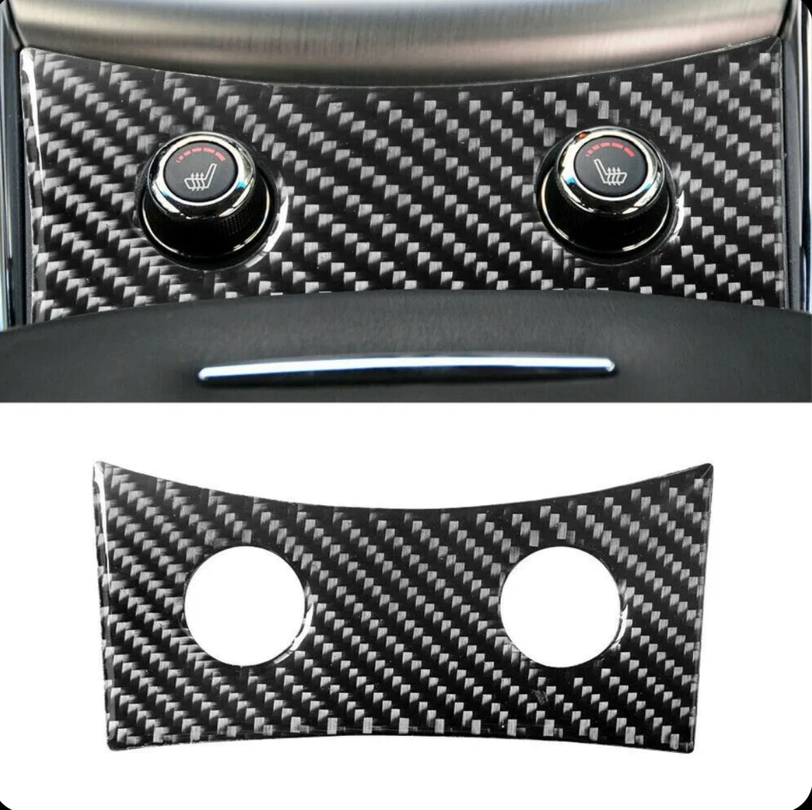 Carbon Fiber Seat Heater Button Cover Trim for Infiniti G37 Sedan & Coupe (2010-2014)