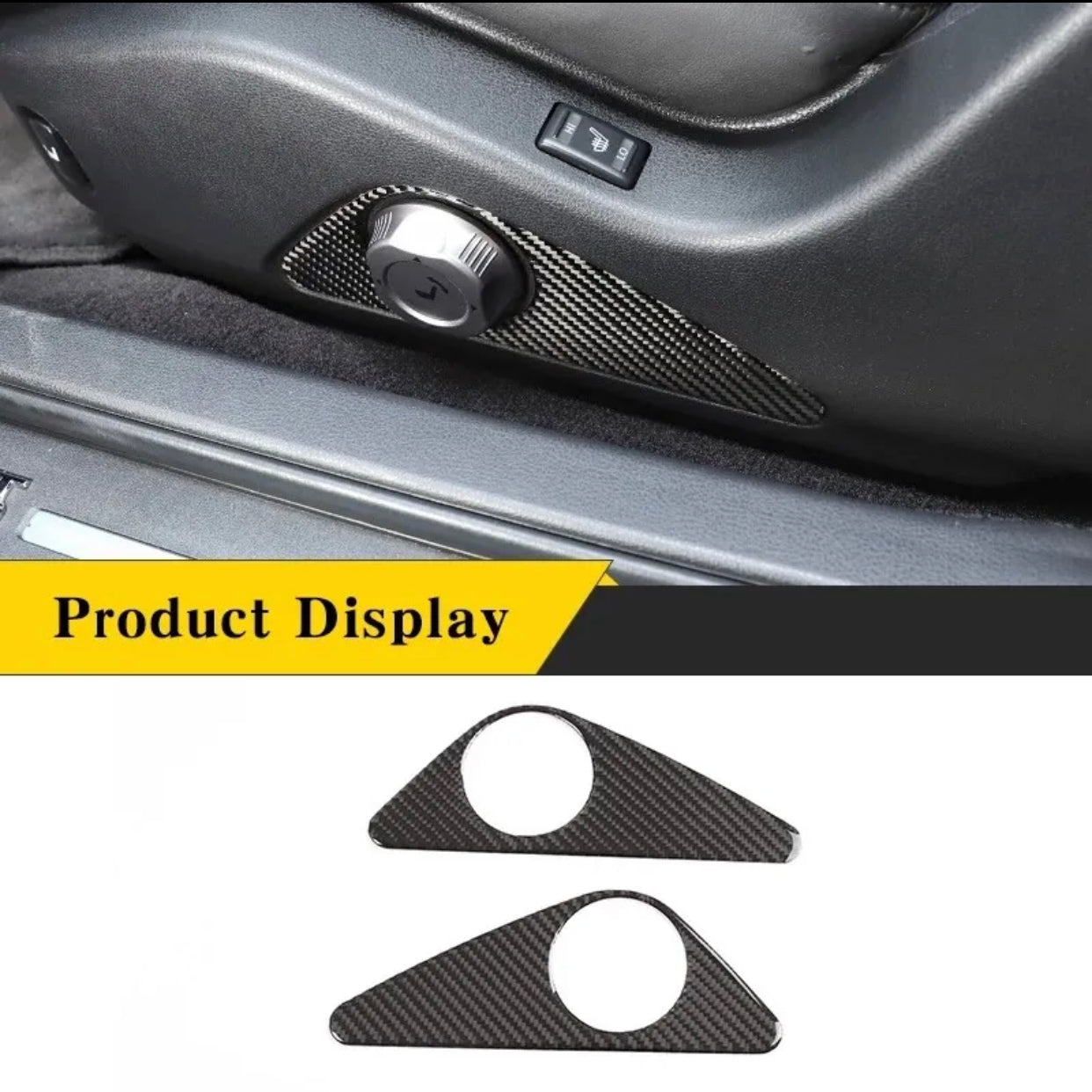 Carbon Fiber Seat Adjustment Switch Panel Cover Trim for Nissan GT‑R R35 2008–2016