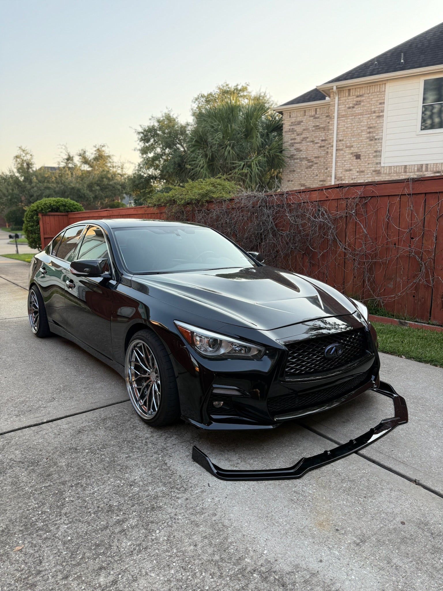 MyVQParts 2018-2024 Infiniti Q50S Sport Premium Glossy Black Front Bumper Lip Splitter