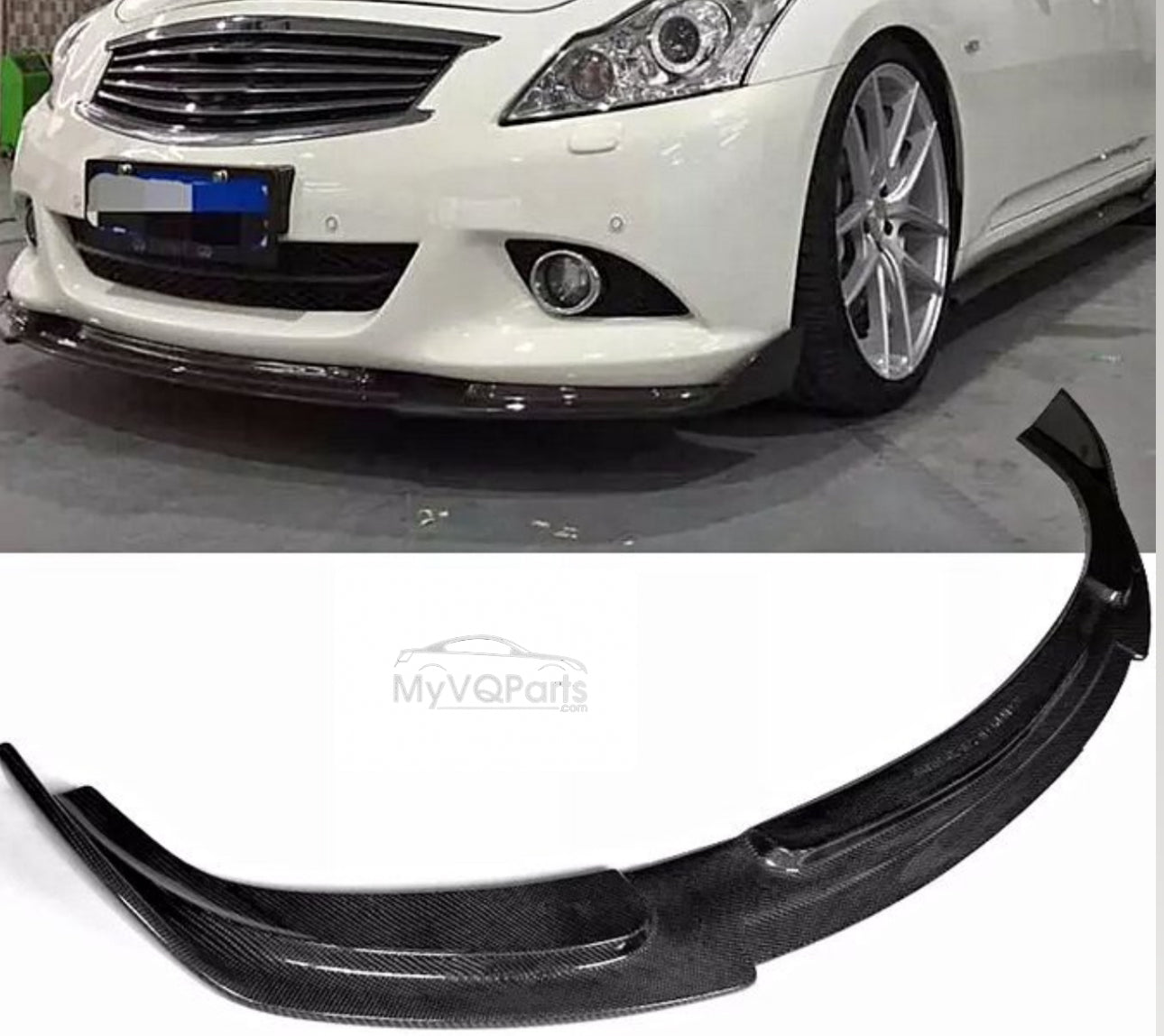 G37 Sedan Full Real Carbon Fiber Front Lip